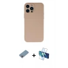 MARSİLYAN™- iPhone 13 Pro Max Kılıf Ahenk Serisi - Siyah 3D Antistatik Cam Ekran Koruyucu + Shine Kamera Lens Koruma Cam - GI