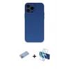 MARSİLYAN™- iPhone 13 Pro Max Kılıf Ahenk Serisi - Siyah 3D Antistatik Cam Ekran Koruyucu + Shine Kamera Lens Koruma Cam - MI