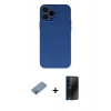 MARSİLYAN™- iPhone 13 Pro Max Kılıf Ahenk Serisi - Siyah 3D Antistatik Hayalet Cam Ekran Koruyucu + Shine Kamera Lens Koruma Cam - GI