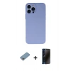 MARSİLYAN™- iPhone 13 Pro Max Kılıf Ahenk Serisi - Siyah 3D Antistatik Hayalet Cam Ekran Koruyucu + Shine Kamera Lens Koruma Cam - GI