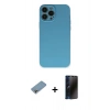 MARSİLYAN™- iPhone 13 Pro Max Kılıf Ahenk Serisi - Siyah 3D Antistatik Hayalet Cam Ekran Koruyucu + Shine Kamera Lens Koruma Cam - GI