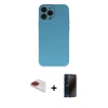 MARSİLYAN™- iPhone 13 Pro Max Kılıf Ahenk Serisi - Siyah 3D Antistatik Hayalet Cam Ekran Koruyucu + Pers Alüminyum Kamera Lens - KI