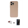 MARSİLYAN™- iPhone 13 Pro Max Kılıf Ahenk Serisi - Siyah 3D Antistatik Hayalet Cam Ekran Koruyucu + Pers Alüminyum Kamera Lens - KI