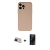 MARSİLYAN™- iPhone 13 Pro Max Kılıf Ahenk Serisi - Siyah 3D Antistatik Hayalet Cam Ekran Koruyucu + Rainbow Kamera Lens Koruma Cam - KI
