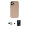 MARSİLYAN™- iPhone 13 Pro Max Kılıf Ahenk Serisi - Siyah 3D Antistatik Hayalet Cam Ekran Koruyucu + Rainbow Kamera Lens Koruma Cam - MI