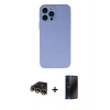 MARSİLYAN™- iPhone 13 Pro Max Kılıf Ahenk Serisi - Siyah 3D Antistatik Hayalet Cam Ekran Koruyucu + Raze Metal Kamera Lens - GD