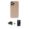 MARSİLYAN™- iPhone 13 Pro Max Kılıf Ahenk Serisi - Siyah 3D Antistatik Hayalet Cam Ekran Koruyucu + Raze Metal Kamera Lens - GD