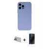 MARSİLYAN™- iPhone 13 Pro Max Kılıf Ahenk Serisi - Siyah 3D Antistatik Hayalet Cam Ekran Koruyucu + Rainbow Kamera Lens Koruma Cam - REGD