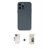 MARSİLYAN™- iPhone 13 Pro Max Kılıf Ahenk Serisi - Siyah 6D Mat Seramik Hayalet Nano Ekran Koruyucu + Shine Kamera Lens - GD