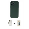 MARSİLYAN™- iPhone 13 Pro Max Kılıf Ahenk Serisi - Siyah 6D Mat Seramik Hayalet Nano Ekran Koruyucu + Shine Kamera Lens - GD