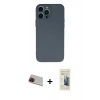 MARSİLYAN™- iPhone 13 Pro Max Kılıf Ahenk Serisi - Siyah 6D Mat Seramik Hayalet Nano Ekran Koruyucu + Kırmızı Rainbow Kamera Lens Koruma Cam