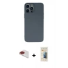 MARSİLYAN™- iPhone 13 Pro Max Kılıf Ahenk Serisi - Siyah 6D Mat Seramik Hayalet Nano Ekran Koruyucu + Pers Alüminyum Kamera Lens - KI
