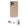 MARSİLYAN™- iPhone 13 Pro Max Kılıf Ahenk Serisi - Siyah 6D Mat Seramik Hayalet Nano Ekran Koruyucu + Pers Alüminyum Kamera Lens - KI