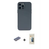 MARSİLYAN™- iPhone 13 Pro Max Kılıf Ahenk Serisi - Siyah 6D Mat Seramik Hayalet Nano Ekran Koruyucu + Renkli Kamera Lens Koruma Cam - MI
