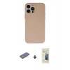 MARSİLYAN™- iPhone 13 Pro Max Kılıf Ahenk Serisi - Siyah 6D Mat Seramik Hayalet Nano Ekran Koruyucu + Renkli Kamera Lens Koruma Cam - MI