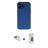 MARSİLYAN™- iPhone 13 Pro Max Kılıf Ahenk Serisi - Siyah 6D Mat Seramik Hayalet Nano Ekran Koruyucu + Pers Alüminyum Kamera Lens - SABE