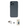 MARSİLYAN™- iPhone 13 Pro Max Kılıf Ahenk Serisi - Siyah 6D Mat Seramik Hayalet Nano Ekran Koruyucu + Pers Alüminyum Kamera Lens - GD