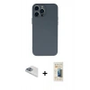 MARSİLYAN™- iPhone 13 Pro Max Kılıf Ahenk Serisi - Siyah 6D Mat Seramik Hayalet Nano Ekran Koruyucu + Pers Alüminyum Kamera Lens - SABE