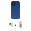 MARSİLYAN™- iPhone 13 Pro Max Kılıf Ahenk Serisi - Siyah 6D Mat Seramik Hayalet Nano Ekran Koruyucu + Pers Alüminyum Kamera Lens - LT