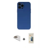 MARSİLYAN™- iPhone 13 Pro Max Kılıf Ahenk Serisi - Siyah 6D Mat Seramik Hayalet Nano Ekran Koruyucu + Pers Alüminyum Kamera Lens - GD