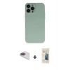MARSİLYAN™- iPhone 13 Pro Max Kılıf Ahenk Serisi - Siyah 6D Mat Seramik Hayalet Nano Ekran Koruyucu + Pers Alüminyum Kamera Lens - GI