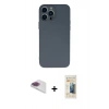 MARSİLYAN™- iPhone 13 Pro Max Kılıf Ahenk Serisi - Siyah 6D Mat Seramik Hayalet Nano Ekran Koruyucu + Pers Alüminyum Kamera Lens - GI
