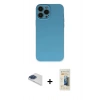 MARSİLYAN™- iPhone 13 Pro Max Kılıf Ahenk Serisi - Siyah 6D Mat Seramik Hayalet Nano Ekran Koruyucu + Pers Alüminyum Kamera Lens - LT