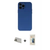 MARSİLYAN™- iPhone 13 Pro Max Kılıf Ahenk Serisi - Siyah 6D Mat Seramik Hayalet Nano Ekran Koruyucu + Rainbow Kamera Lens Koruma Cam - REGD