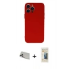 MARSİLYAN™- iPhone 13 Pro Max Kılıf Ahenk Serisi - Siyah 6D Mat Seramik Hayalet Nano Ekran Koruyucu + Rainbow Kamera Lens Koruma Cam - BZ