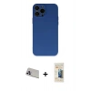 MARSİLYAN™- iPhone 13 Pro Max Kılıf Ahenk Serisi - Siyah 6D Mat Seramik Hayalet Nano Ekran Koruyucu + Rainbow Kamera Lens Koruma Cam - MR