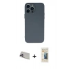 MARSİLYAN™- iPhone 13 Pro Max Kılıf Ahenk Serisi - Siyah 6D Mat Seramik Hayalet Nano Ekran Koruyucu + Rainbow Kamera Lens Koruma Cam - MR