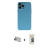 MARSİLYAN™- iPhone 13 Pro Max Kılıf Ahenk Serisi - Siyah 6D Mat Seramik Hayalet Nano Ekran Koruyucu + Rainbow Kamera Lens Koruma Cam - REGD