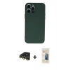 MARSİLYAN™- iPhone 13 Pro Max Kılıf Ahenk Serisi - Siyah 6D Mat Seramik Hayalet Nano Ekran Koruyucu + Raze Metal Kamera Lens - GD