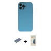 MARSİLYAN™- iPhone 13 Pro Max Kılıf Ahenk Serisi - Siyah 6D Mat Seramik Hayalet Nano Ekran Koruyucu + Renkli Kamera Lens Koruma Cam - YL