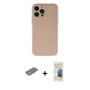 MARSİLYAN™- iPhone 13 Pro Max Kılıf Ahenk Serisi - Siyah 6D Mat Seramik Hayalet Nano Ekran Koruyucu + Renkli Kamera Lens Koruma Cam - SI