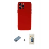 MARSİLYAN™- iPhone 13 Pro Max Kılıf Ahenk Serisi - Siyah 6D Mat Seramik Hayalet Nano Ekran Koruyucu + Shine Kamera Lens Koruma Cam - GI