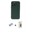 MARSİLYAN™- iPhone 13 Pro Max Kılıf Ahenk Serisi - Siyah 6D Mat Seramik Hayalet Nano Ekran Koruyucu + Shine Kamera Lens Koruma Cam - MI