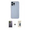 MARSİLYAN™- iPhone 13 Pro Max Kılıf Ahenk Serisi - Siyah 6D Mat Seramik Hayalet Nano Ekran Koruyucu + Neon Fosforlu Kamera Lens - YL
