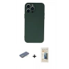MARSİLYAN™- iPhone 13 Pro Max Kılıf Ahenk Serisi - Siyah 6D Mat Seramik Hayalet Nano Ekran Koruyucu + Renkli Kamera Lens Koruma Cam - YL