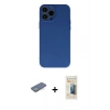MARSİLYAN™- iPhone 13 Pro Max Kılıf Ahenk Serisi - Siyah 6D Mat Seramik Hayalet Nano Ekran Koruyucu + Renkli Kamera Lens Koruma Cam - YL