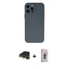 MARSİLYAN™- iPhone 13 Pro Max Kılıf Ahenk Serisi - Siyah Bilvis 3D Cam Ekran Koruyucu + Raze Metal Kamera Lens - GD