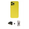 MARSİLYAN™- iPhone 13 Pro Max Kılıf Ahenk Serisi - Siyah Bilvis 3D Cam Ekran Koruyucu + Raze Metal Kamera Lens - GD