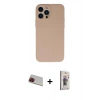 MARSİLYAN™- iPhone 13 Pro Max Kılıf Ahenk Serisi - Siyah Bilvis 3D Cam Ekran Koruyucu + Kırmızı Rainbow Kamera Lens Koruma Cam