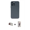 MARSİLYAN™- iPhone 13 Pro Max Kılıf Ahenk Serisi - Siyah Bilvis 3D Cam Ekran Koruyucu + Kırmızı Rainbow Kamera Lens Koruma Cam
