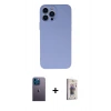 MARSİLYAN™- iPhone 13 Pro Max Kılıf Ahenk Serisi - Siyah Bilvis 3D Cam Ekran Koruyucu + Neon Fosforlu Kamera Lens - MI