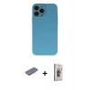 MARSİLYAN™- iPhone 13 Pro Max Kılıf Ahenk Serisi - Siyah Bilvis 3D Cam Ekran Koruyucu + Renkli Kamera Lens Koruma Cam - MI