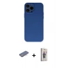 MARSİLYAN™- iPhone 13 Pro Max Kılıf Ahenk Serisi - Siyah Bilvis 3D Cam Ekran Koruyucu + Renkli Kamera Lens Koruma Cam - MI