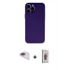 MARSİLYAN™- iPhone 13 Pro Max Kılıf Ahenk Serisi - Siyah Bilvis 3D Cam Ekran Koruyucu + Pers Alüminyum Kamera Lens - GI