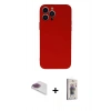 MARSİLYAN™- iPhone 13 Pro Max Kılıf Ahenk Serisi - Siyah Bilvis 3D Cam Ekran Koruyucu + Pers Alüminyum Kamera Lens - GI
