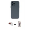 MARSİLYAN™- iPhone 13 Pro Max Kılıf Ahenk Serisi - Siyah Bilvis 3D Cam Ekran Koruyucu + Pers Alüminyum Kamera Lens - KI